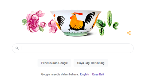 Mangkok ayam jago muncul di Google Doodle